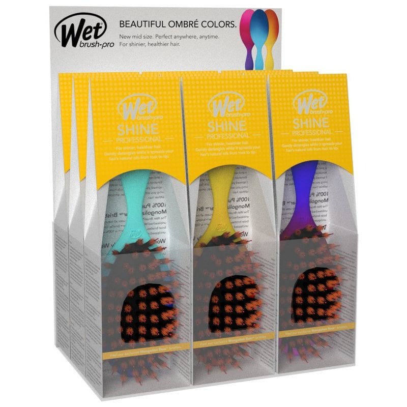 WetBrush Midi Shine Ombre Display: 9 Brushes