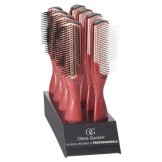 Olivia Garden HeatPro Ceramic + Ion Copper Thermal Brush Styler Display: 8 Brushes & Stand