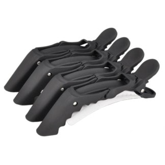 Sectioning Clips, Croc Clips, Rubberised, Black, 11cm, 4/Pack