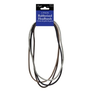 Diane Head & Pony Tail Holders, Rubberized Silicone, Assorted Colours, 4/Pack