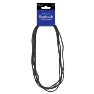 Diane Head & Pony Tail Holders, Smooth, Silicone, Black, 5/Pack