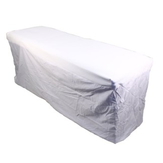 Massage Bed Cover No Breathing Hole, White Cotton Skirt
