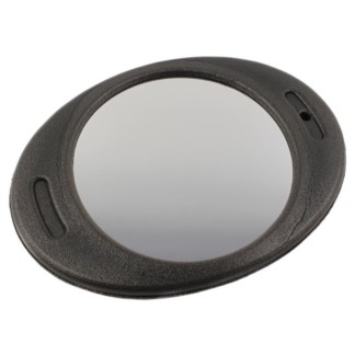 Mirror, Black Rubberised, Oval
