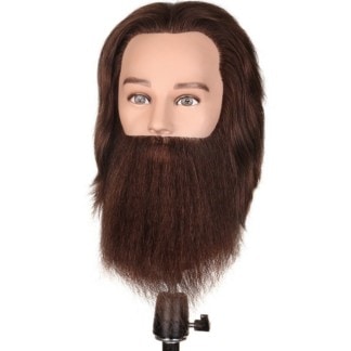 Mannequin Head Soft Male Head with Full Beard & Moustache