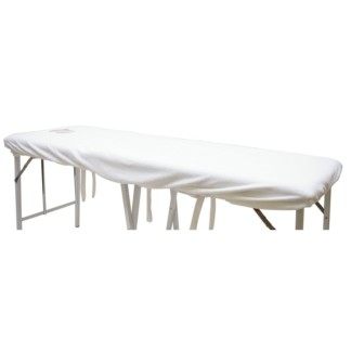 Massage Bed Cover, No Breathing Hole, Elasticated Towelling, White