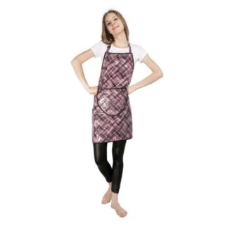 Apron Pink & Black Check Pattern
