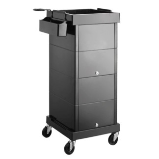 Trolley 4 Drawers, Lockable, Black