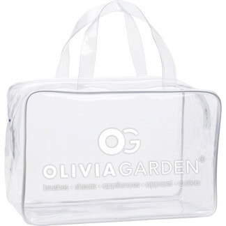 Olivia Garden Clear & White Zip Gift Bag for Tools & Appliances, Clear, Empty