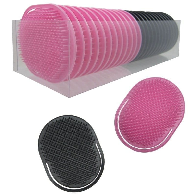 Shampoo Massage Brush, Pink & Black, 24 Pieces