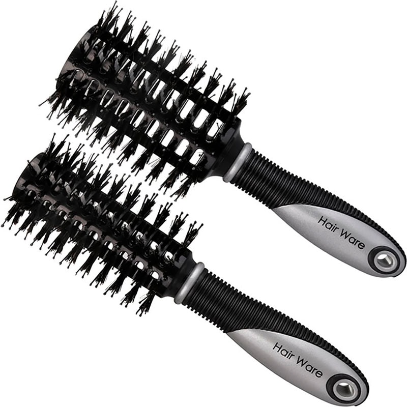 Hairware Silver & Black Vented Radial Porcupine Brush Collection