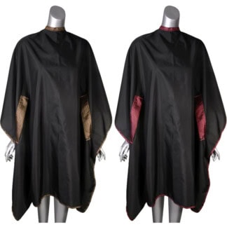 Salon Cape Black with Decorative Arm Holes, Polyester, Studs