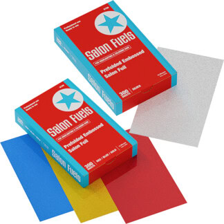 Salon Fuels Pre-Cut & Pre-Fold Embossed Salon Foil, 12cm x 20cm, 300 Sheets