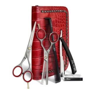 Jaguar Left-Handed Pre Style Relax Satin Offset Take It! Basic Set with Scissor, Thinner, Razor, Blades, Comb & Case