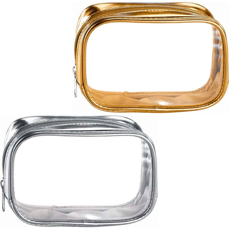Qosmedix Cosmetic Bag Clear Precious Metals