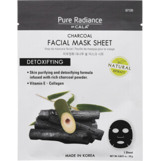 Cala Pure Radiance Charcoal Facial Mask Sheet, Single