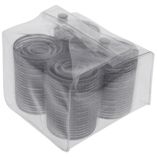 Cling Hook & Loop Hair Perm Curlers, Silver, Assorted Sizes, 12/Pack