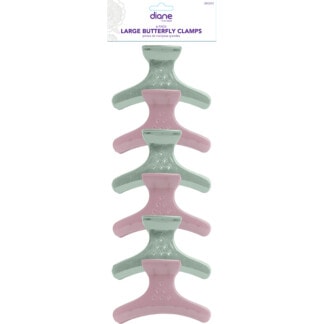 Diane Butterfly Clamps, Large, Green & Pink, 6/Pack