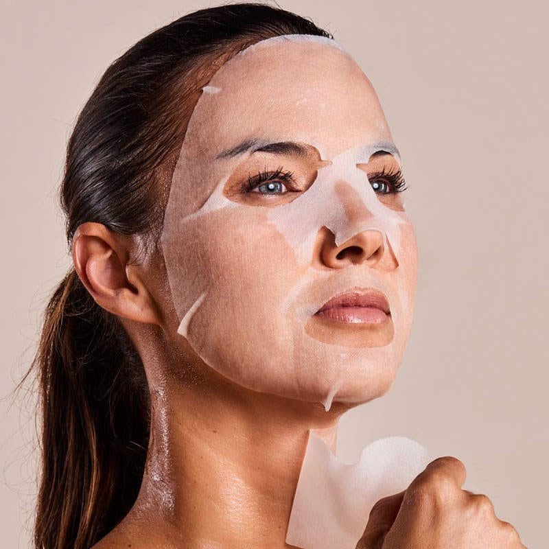 Iroha Nature 100% Cotton Face & Neck Mask with Regenerating Argan Oil & Hyaluronic Acid, Single - Image 6