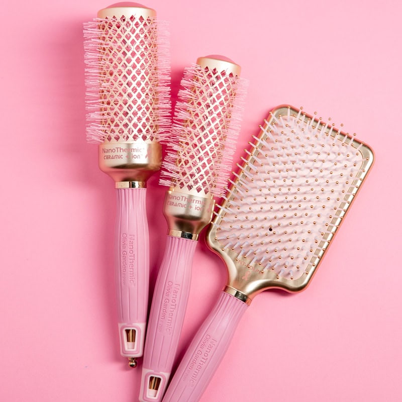 Olivia Garden NanoThermic Ceramic + Ion Breast Cancer Awareness Gold & Pink Brush Collection - Image 7