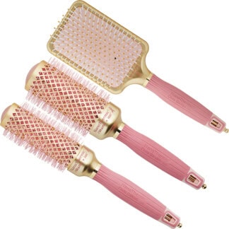 Olivia Garden NanoThermic Ceramic + Ion Breast Cancer Awareness Gold & Pink Brush Collection