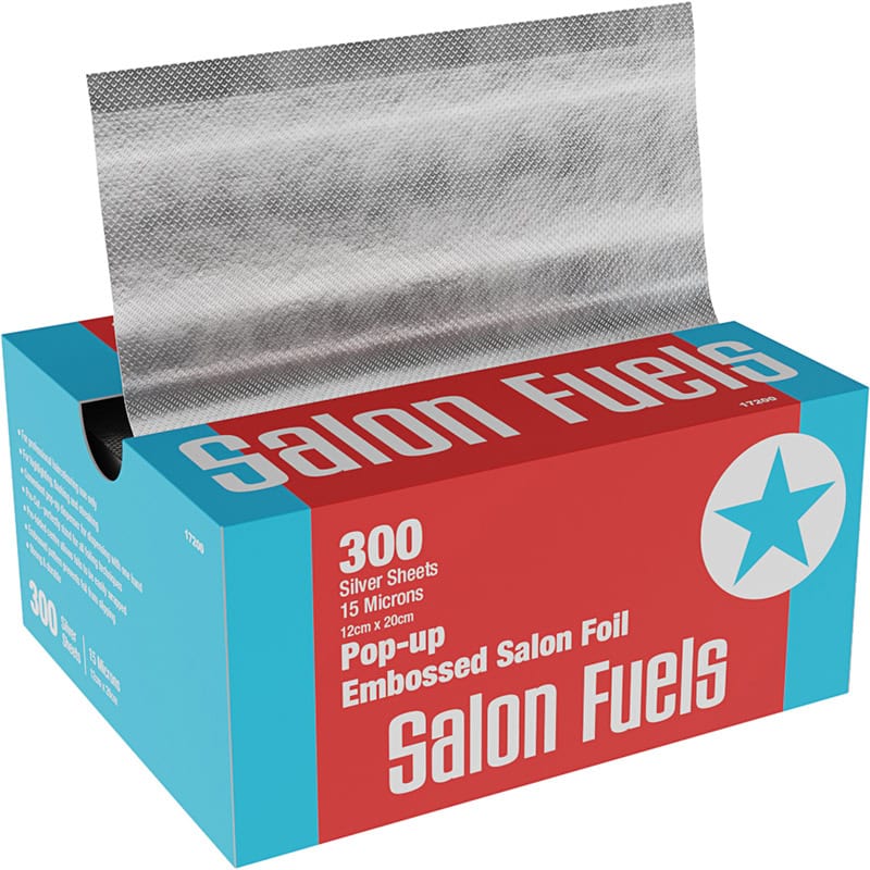 Salon Fuels Pop Up & Pre-Cut Embossed Salon Foil, Silver, 12cm x 20cm, 300 Sheets