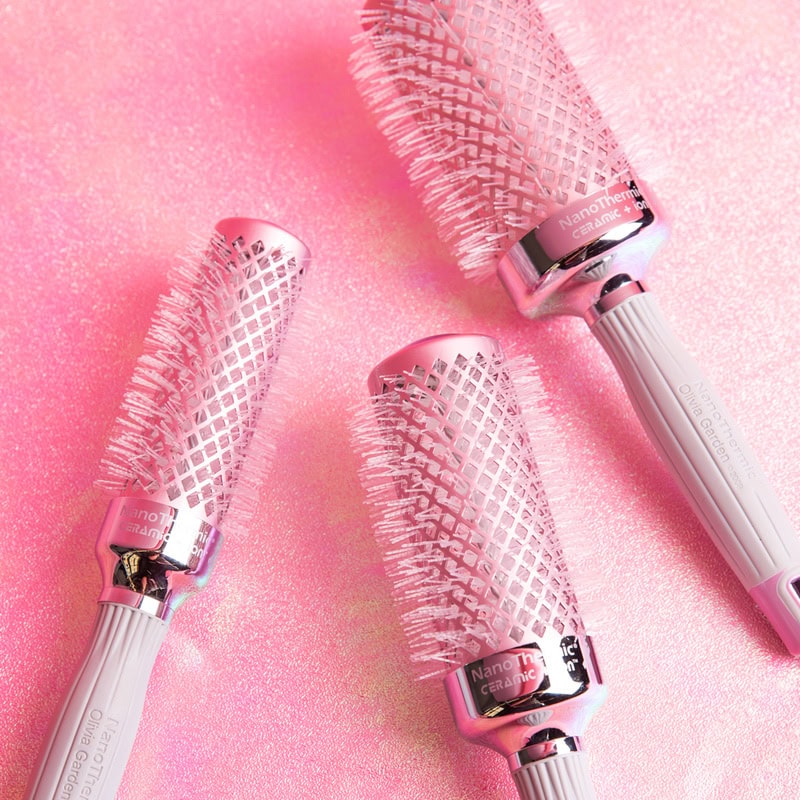 Olivia Garden NanoThermic Ceramic + Ion Breast Cancer Awareness Pink & Grey Brush Collection - Image 8