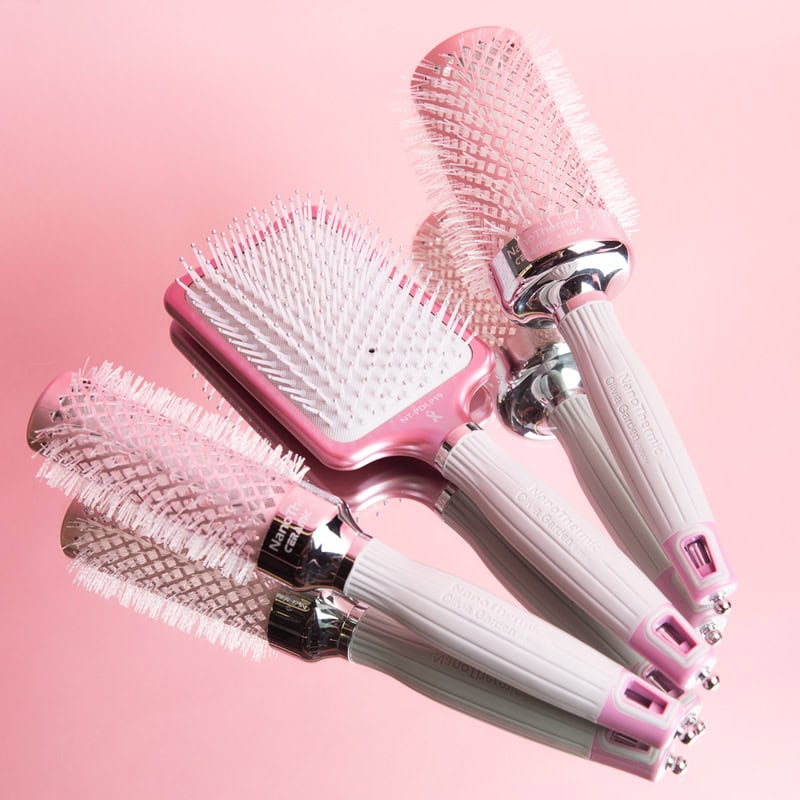 Olivia Garden NanoThermic Ceramic + Ion Breast Cancer Awareness Pink & Grey Brush Collection - Image 10