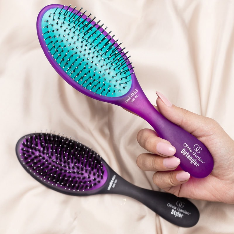 Olivia Garden OG Brush Medium - Thick Hair Display: 16 Brushes & Stand - Image 7