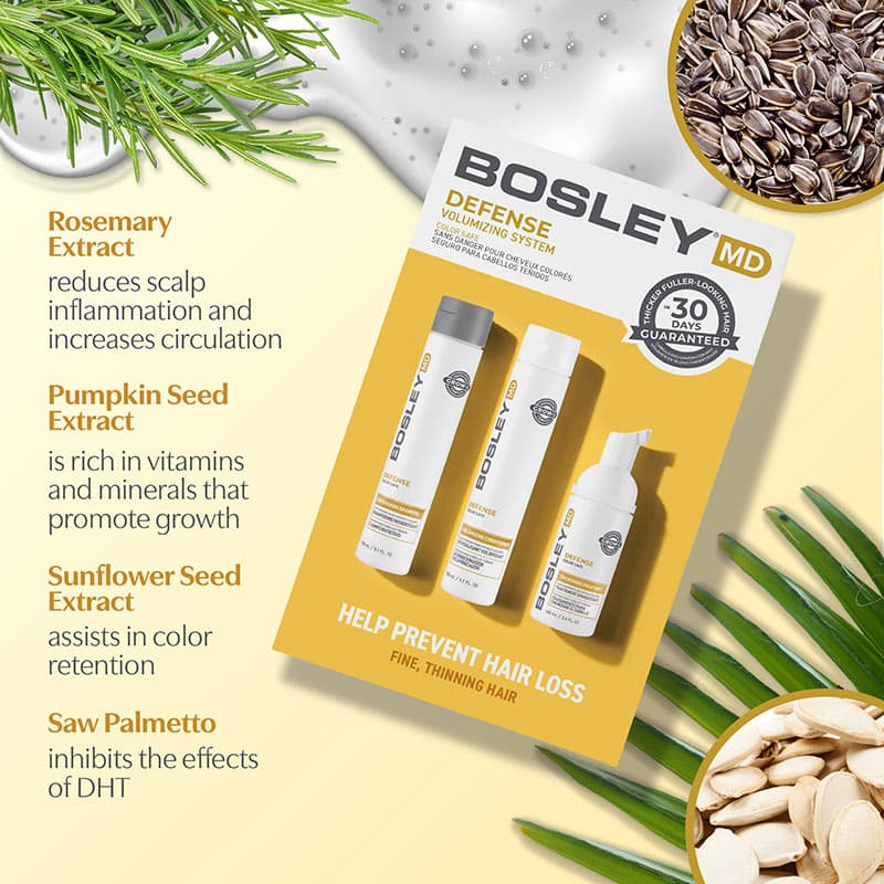 Bosley Defense for Coloured Normal to Fine Hair Starter Pack, 3 Pieces - Image 2