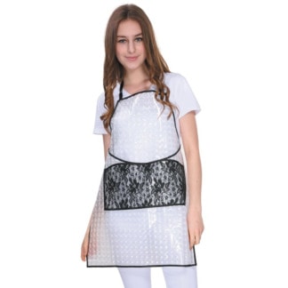Apron Transparent Square Design & Black Lace Pocket