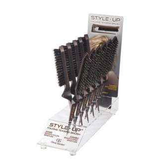 Olivia Garden Style Up Folding Teasing Brush Display: 12 Brushes & Stand