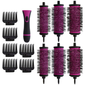 Detachable Radial Brush Set, Handle, 6 Brush Sizes & 6 Clips