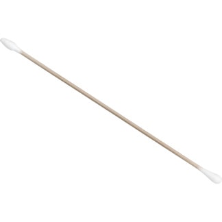 Qosmedix Disposable Swab Wooden Cotton Ear Buds, 152mm, 100/Pack