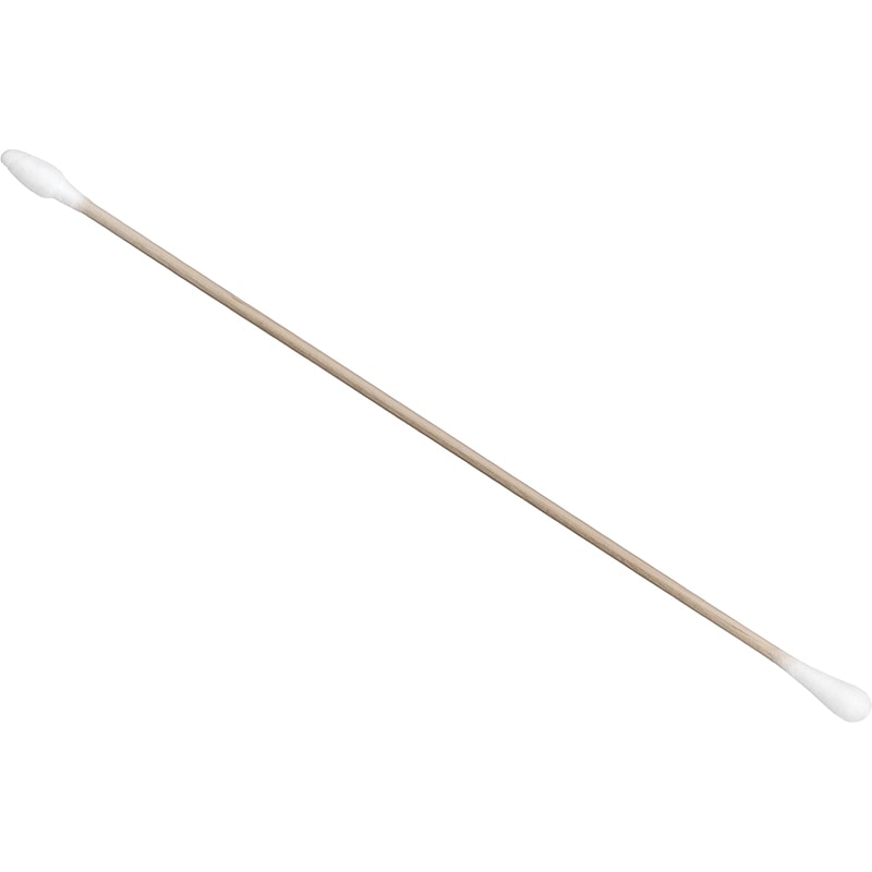 Qosmedix Disposable Swab Wooden Cotton Ear Buds, 152mm, 100/Pack