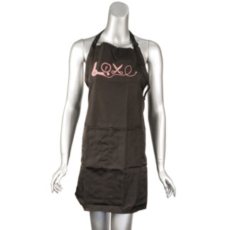 Apron Black with Pink Love Design