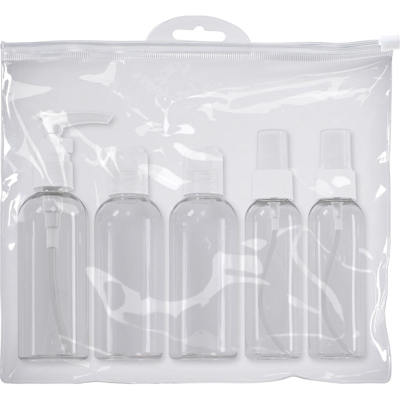 Qosmedix Travel Bottle Lotion & Spray Set, 5/Pack