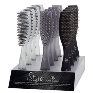 Olivia Garden iStyle Hair Memory Flex Brush Display: 12 Brushes & Stand