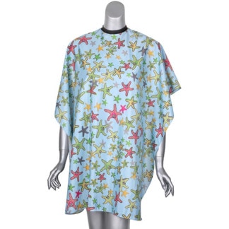 Kids Cape Blue with Starfish, 95 x 120cm, Studs