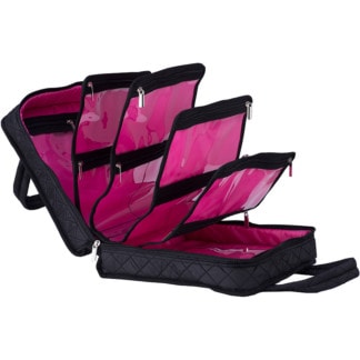 Beauty Make-Up Bag Quilted Sleeves Organiser, Black, Empty