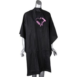 Salon Cape Black & Pink Dryer, Scissor & Comb Design, Studs
