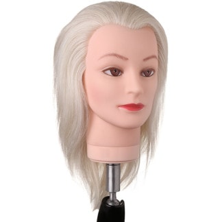 Mannequin Head with Platinum Hair for Colour Training, 12 inch