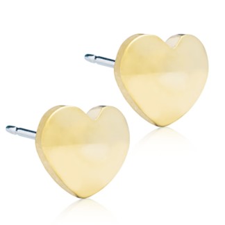 Blomdahl Titanium Earrings - Heart Gold