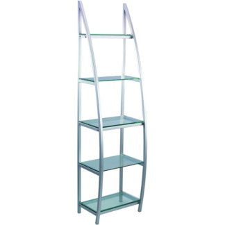 Display Stand Turin, Silver & 5 Glass Shelves