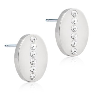 Blomdahl Natural Titanium Earrings - Brilliance Oval Crystal