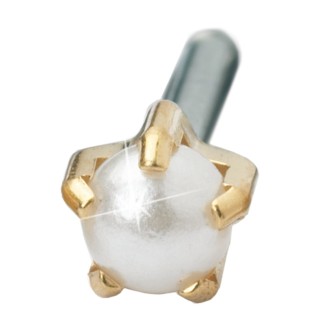 Blomdahl Cassette Golden Titanium Tiffany Pearl, 4mm, Single