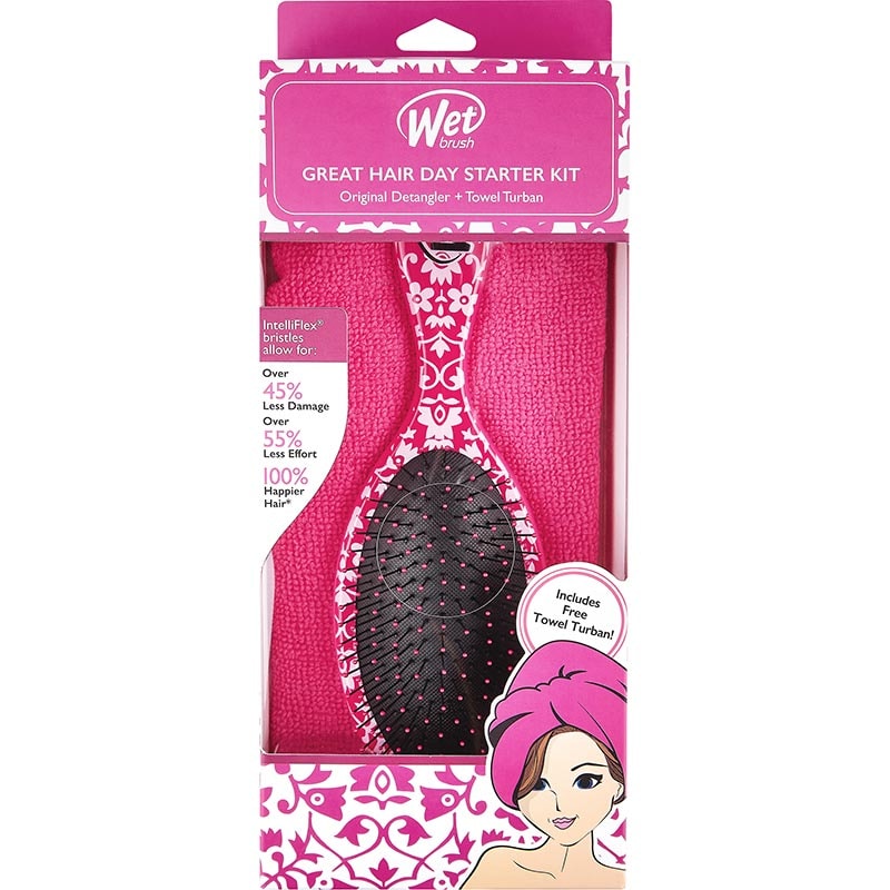 WetBrush Great Hair Day Starter Kit, Brush & Towel Turban - Image 6