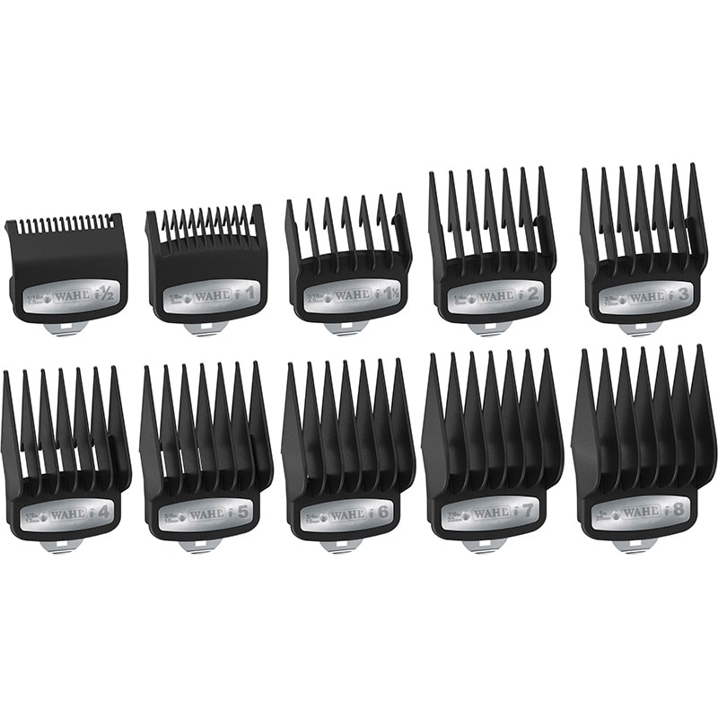 Wahl Magic Clip Hair Clipper Cutting Guide Comb Set, 10/Pack, Sizes ½ - 8