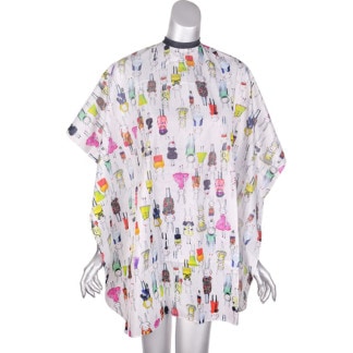 Kids Cape White with Rabbits, Studs
