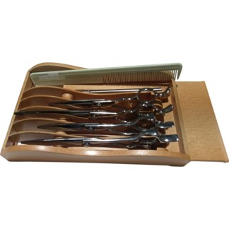 Scissor Holder Wood Container with Slots, Empty