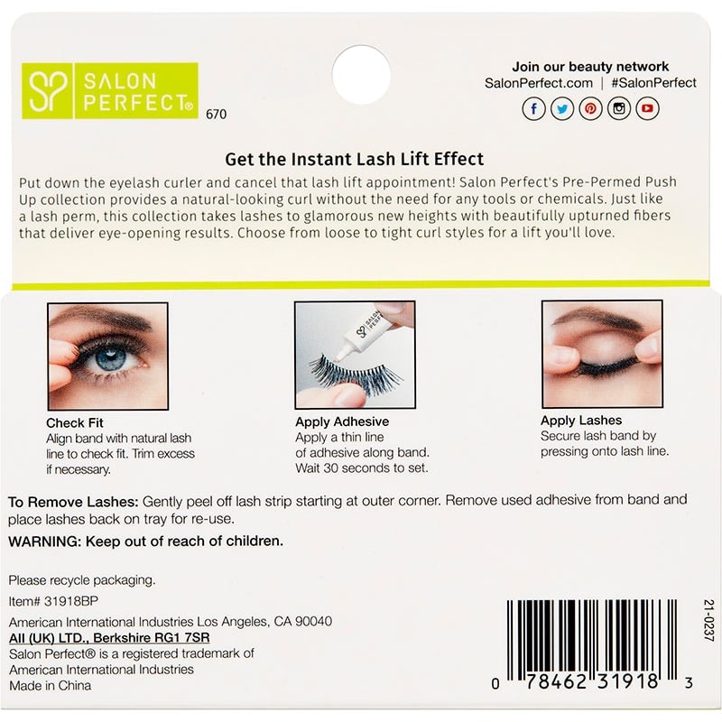 Salon Perfect Pre-Permed Push Up Lashes, 2 Pairs - Image 2